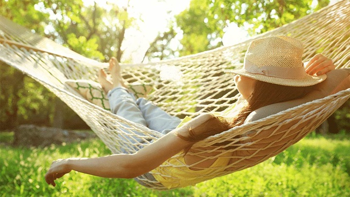 a woman in a lounger